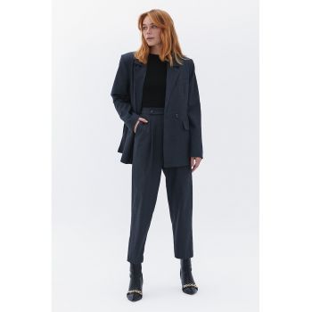 Pantaloni crop cu talie inalta