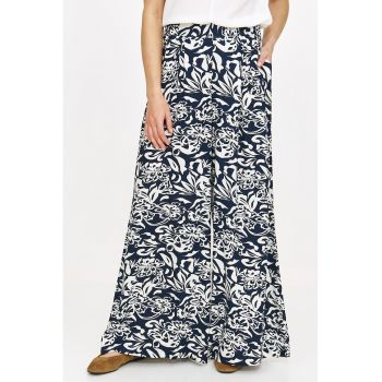 Pantaloni culotte cu model si buzunare oblice