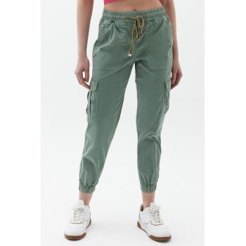 Pantaloni jogger crop cargo - Verde deschis -