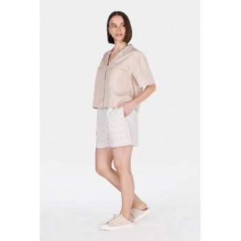 Pantaloni scurti cu dungi - snur si buzunare laterale