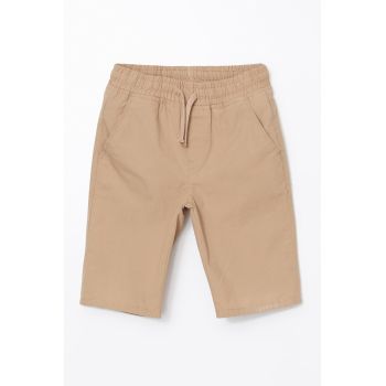 Pantaloni scurti cu model uni si snur de ajustare