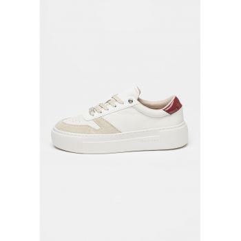 Pantofi sport cu sireturi si insertii din piele intoarsa Ff Cupsole
