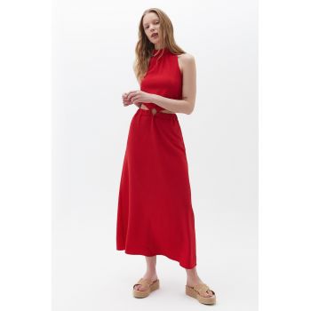 Rochie texturata cu decupaje laterale