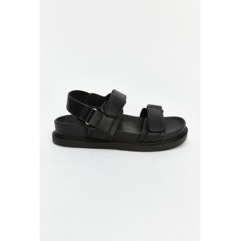 Sandale din piele ecologica cu inchidere velcro