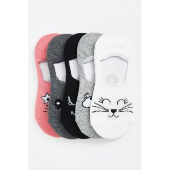 Set de sosete foarte scurte din amestec de bumbac cu model - 5 perechi