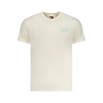 Tommy Jeans Tricou barbati - cu mini imprimeu - Slim Fit - Bej