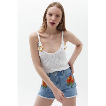 Top crosetat cu decolteu adanc