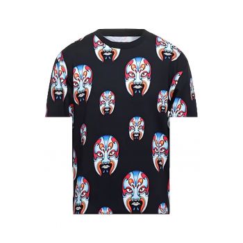 Tricou  bumbac - negru - design unic - multicolor -