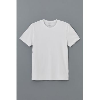 Tricou cu decolteu la baza gatului si model uni