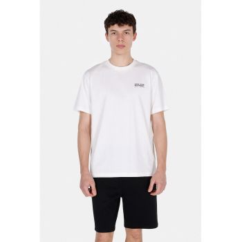 Tricou de bumbac cu imprimeu cu masini