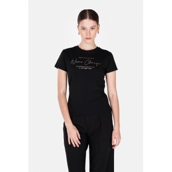 Tricou de bumbac cu imprimeu text