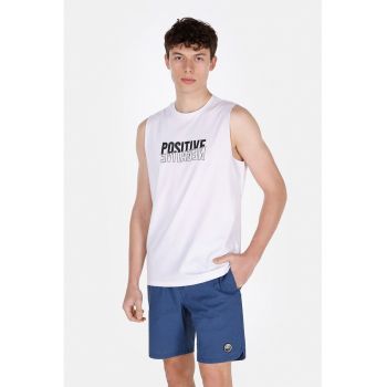 Tricou fara maneci cu imprimeu text