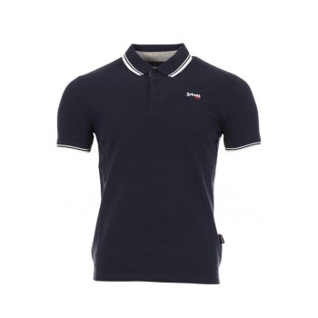 Tricou polo barbatesc  bumbac - negru - design modern - maneci scurte -