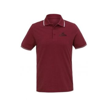 Tricou polo barbatesc Jean Louis Scherrer - bumbac - burgundia - broderie - fara model -