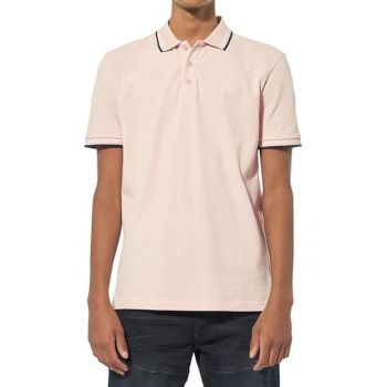 Tricou polo barbati  roz - bumbac organic - stil relaxat - fara model -