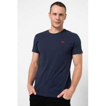 Tricou regular fit de bumbac cu logo brodat pe piept