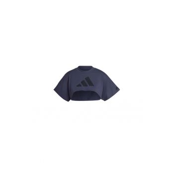 Tricou sport dama -  bleumarin - bumbac - maneca scurta - cu logo