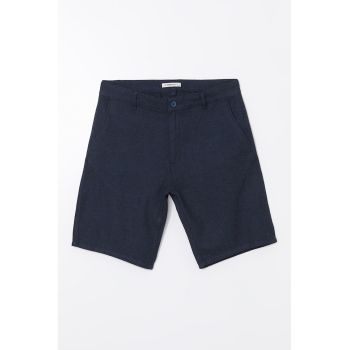 Bermude chino din amestec de bumbac si in cu model uni