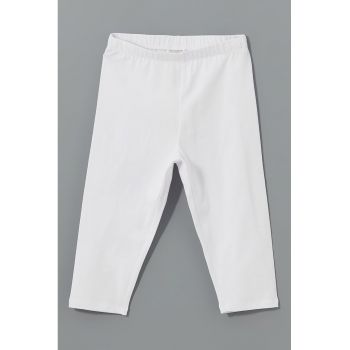 Pantalon din amestec de bumbac cu model uni