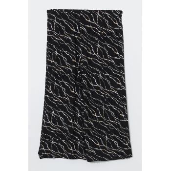 Pantaloni capri drepti cu imprimeu
