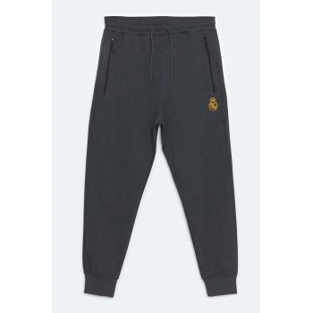Pantaloni de trening din amestec de bumbac cu buzunare cu fermoar