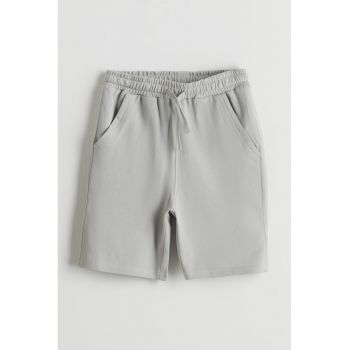 Pantaloni scurti de bumbac cu buzunare laterale