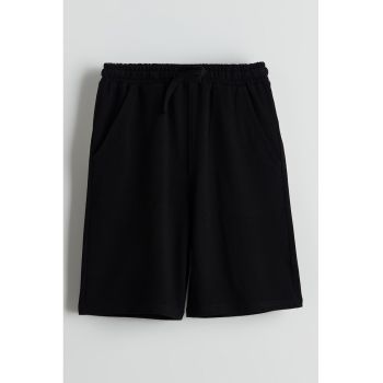 Pantaloni scurti de bumbac cu buzunare laterale