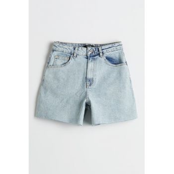Pantaloni scurti din denim cu talie inalta