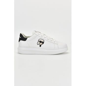 Pantofi sport de piele cu aplicatie logo