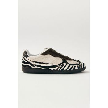 Pantofi sport de piele cu par scurt si piele intoarsa