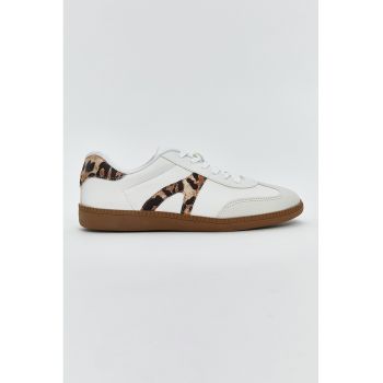Pantofi sport din piele ecologica cu sireturi