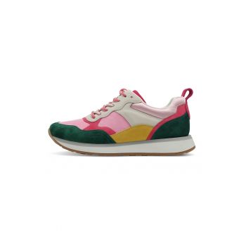 Pantofi sport low-cut cu garnituri de piele si material sintetic