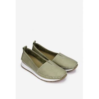 Pantofi verzi din piele naturala pentru femei