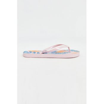 Papuci flip-flop cu model tropical