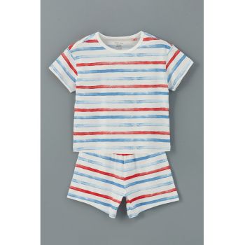 Pijama cu dungi si pantaloni scurti