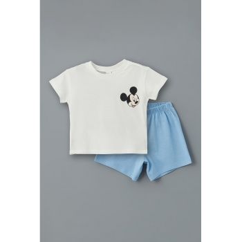 Pijama scurta cu imprimeu cu Mickey Mouse
