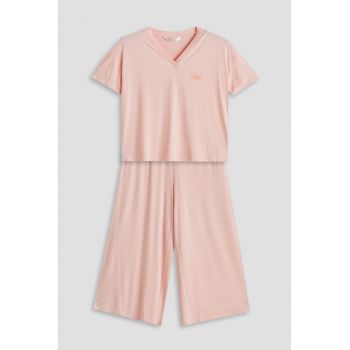 Pijama vaporoasa cu decolteu in V