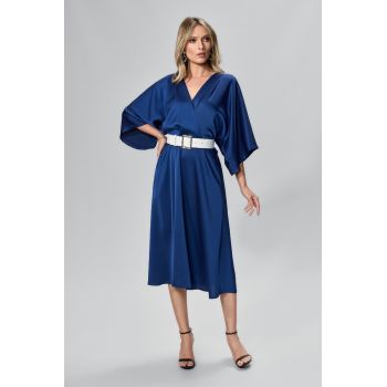 Rochie de ocazie in clos cu maneci supradimensionate Elwisia Bleumarin