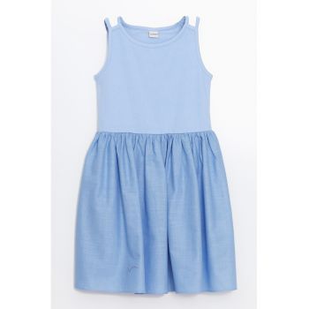 Rochie din amestec de bumbac cu croiala in A