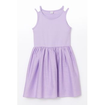 Rochie din amestec de bumbac cu croiala in A