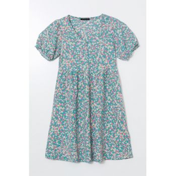 Rochie evazata cu imprimeu floral