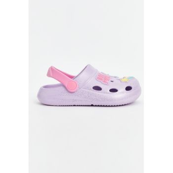 Saboti slingback cu aspect stralucitor