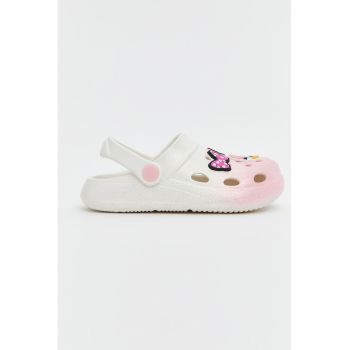 Saboti slingback cu model in doua nuante