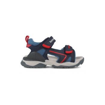 Sandale cu talpa demi-wedge si imprimeu logo