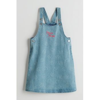 Sarafan din denim cu model Minnie Mouse