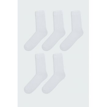 Set de sosete cu model uni - 5 perechi