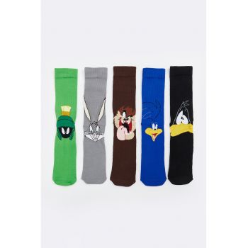 Set de sosete scurte cu imprimeu cu Looney Tunes - 5 perechi