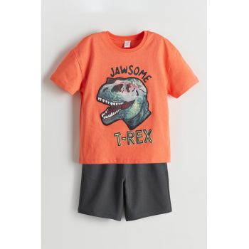 Set de tricou de bumbac si pantaloni scurti