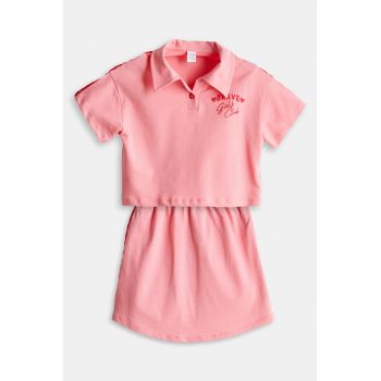 Set de tricou polo si fusta din bumbac - 2 piese