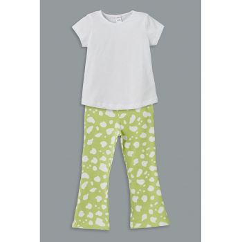 Set de tricou si pantaloni cu model floral
